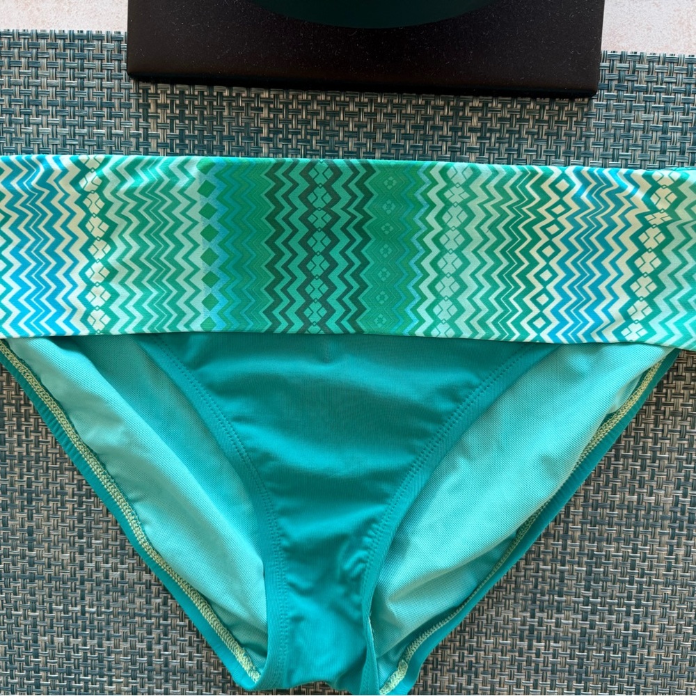 Bleu Rod Beattie Teal and Green Patterned Bikini Bottom